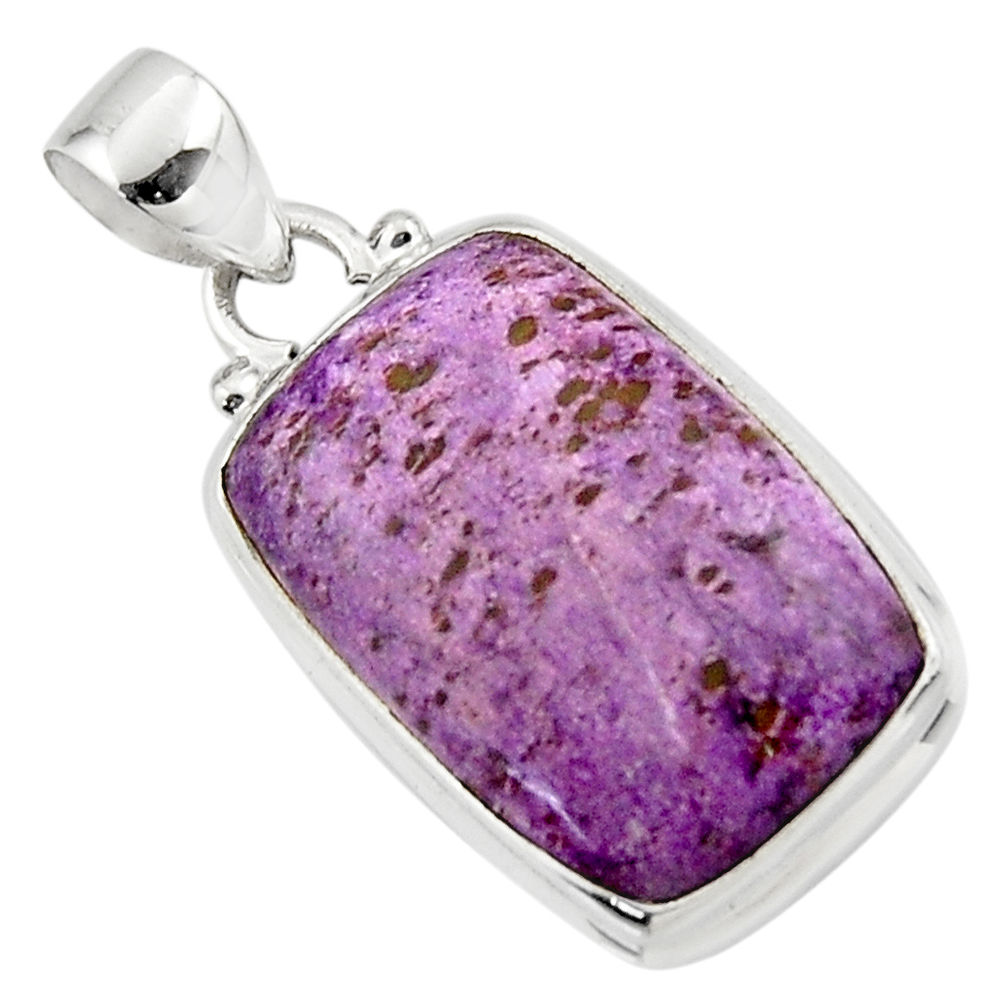 Clearance Sale- 12.70cts natural purple purpurite 925 sterling silver pendant jewelry r46338