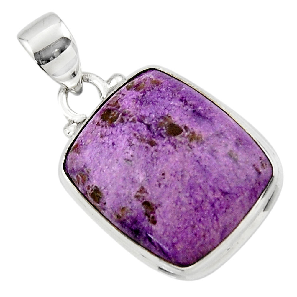 12.70cts natural purple purpurite 925 sterling silver pendant jewelry r46340