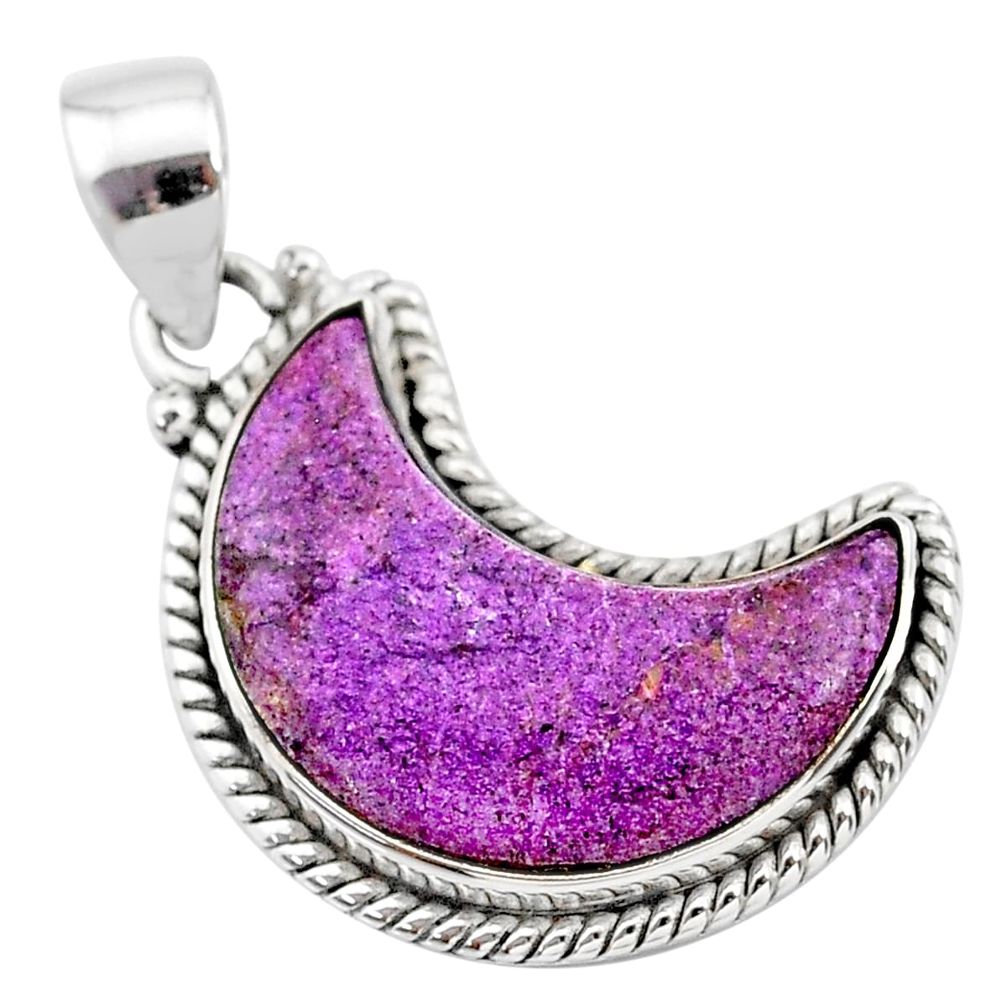 11.73cts natural moon purpurite stichtite fancy 925 silver pendant t21975