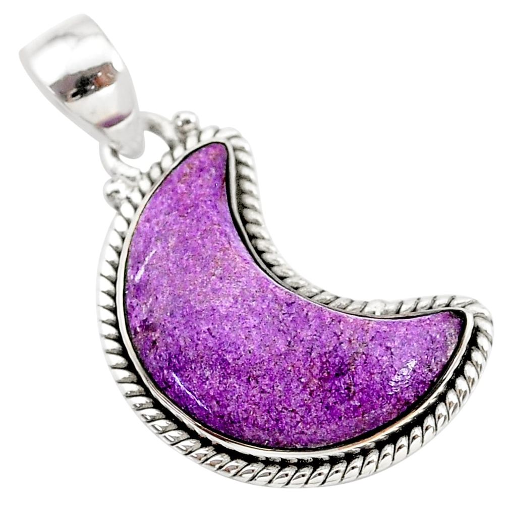 12.22cts natural moon purpurite stichtite fancy 925 silver pendant t21976