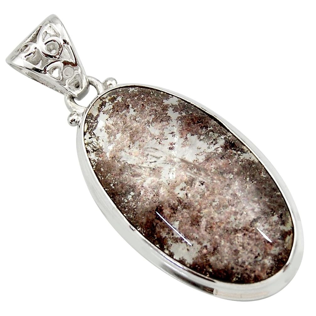  purple scenic lodolite oval 925 sterling silver pendant d42426