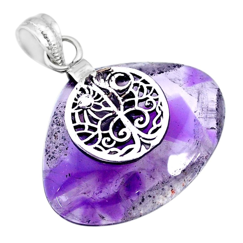 29.93cts natural purple star amethyst 925 sterling silver pendant jewelry r91378
