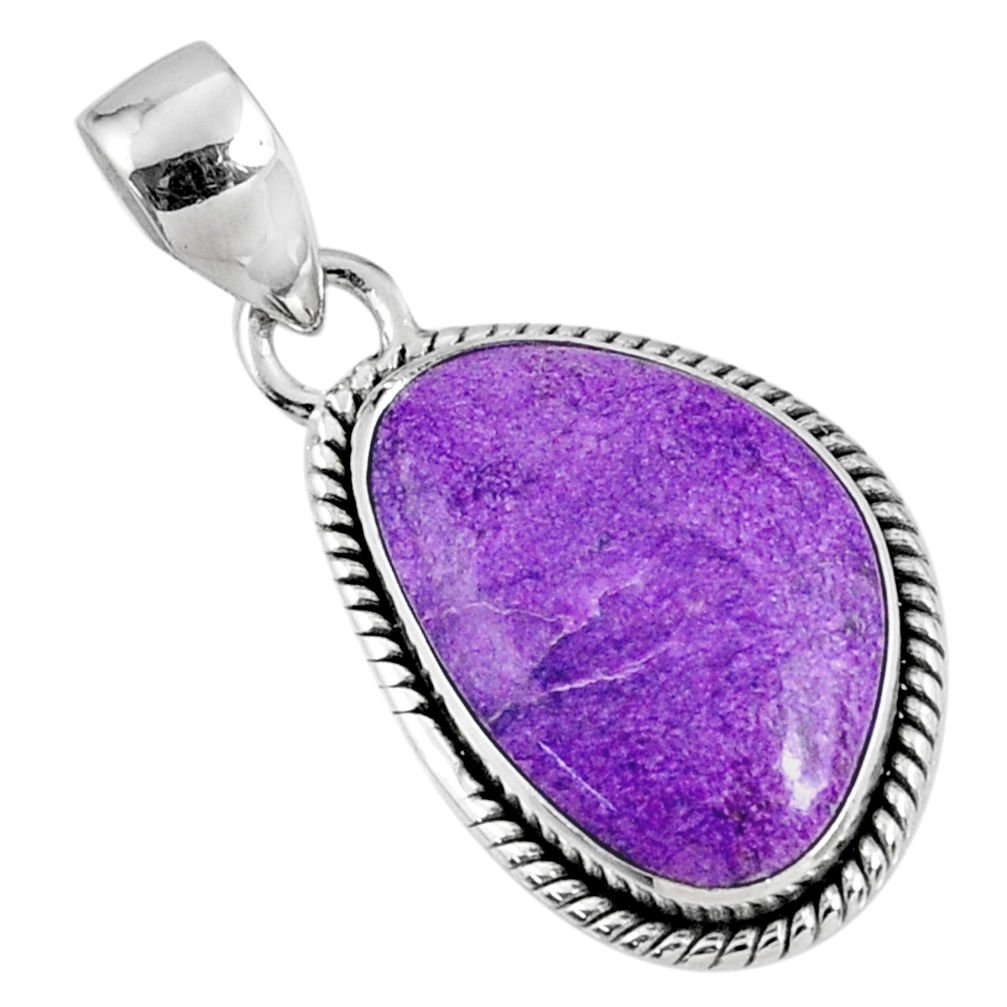 11.73cts natural purple stichtite 925 sterling silver pendant jewelry r60842