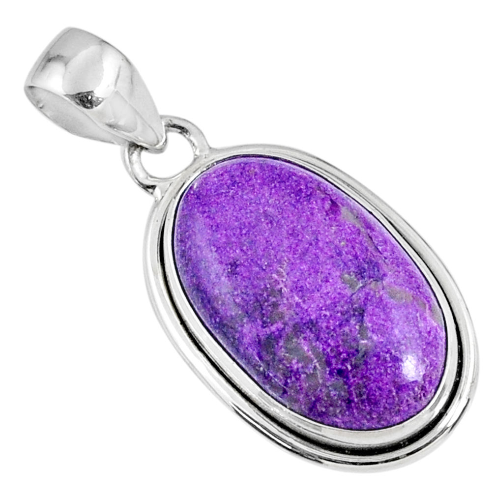 13.15cts natural purple stichtite 925 sterling silver pendant jewelry r60850