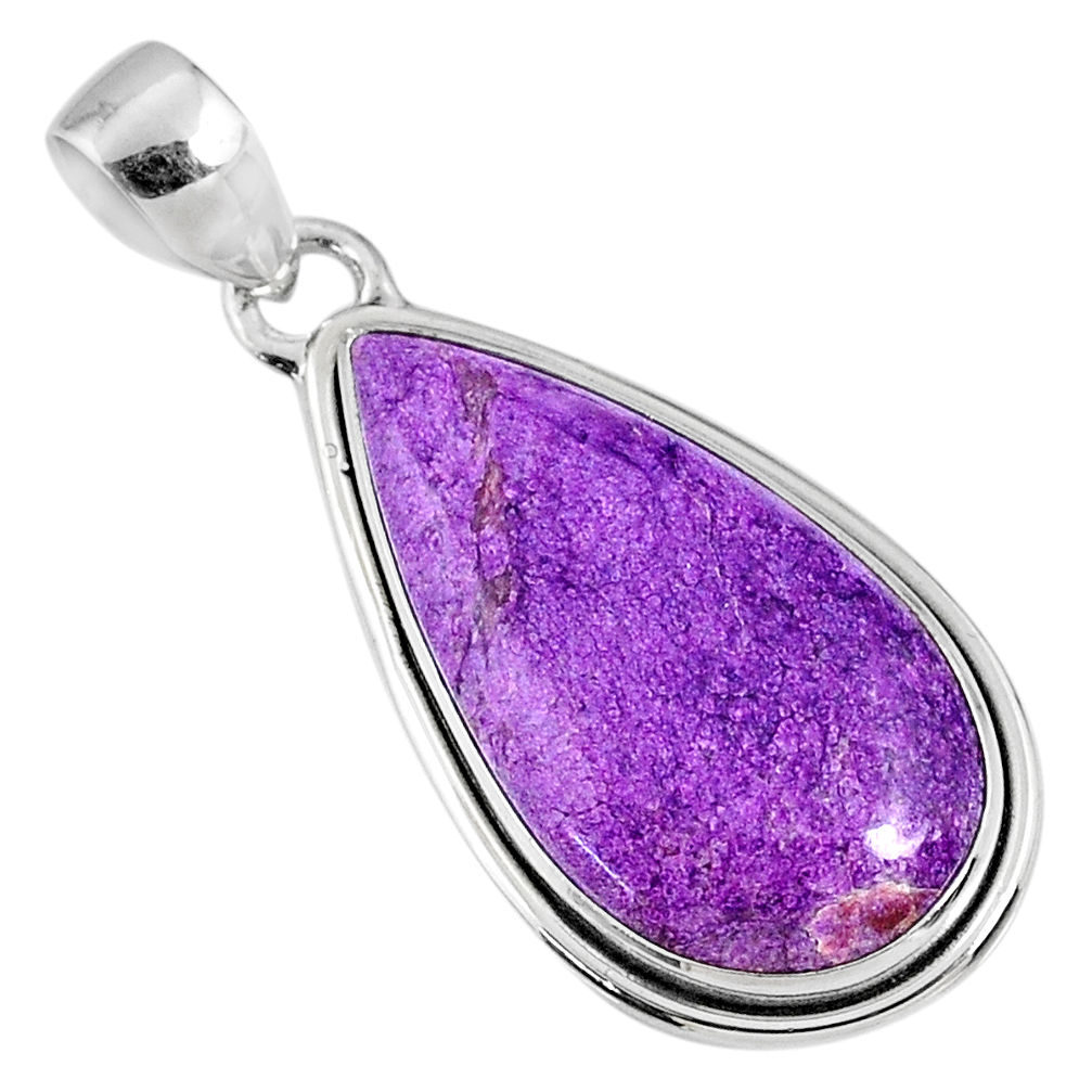 14.05cts natural purple stichtite 925 sterling silver pendant jewelry r60861