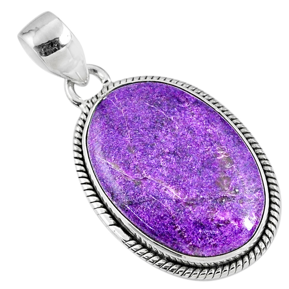 13.70cts natural purple stichtite 925 sterling silver pendant jewelry r60862