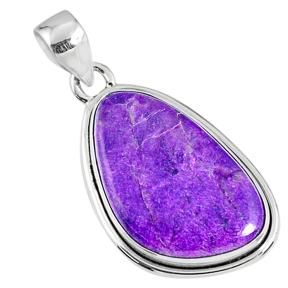 14.72cts natural purple stichtite 925 sterling silver pendant jewelry r60875