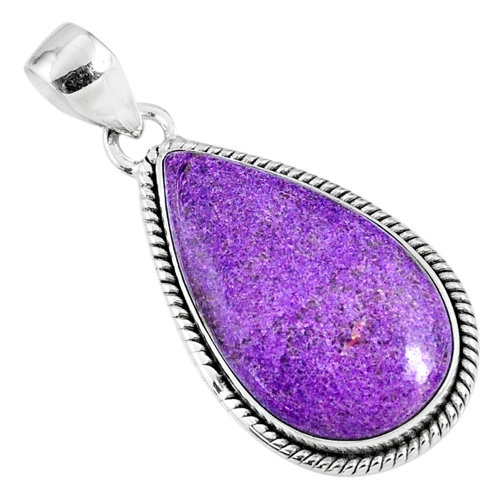 14.65cts natural purple stichtite 925 sterling silver pendant jewelry r60877