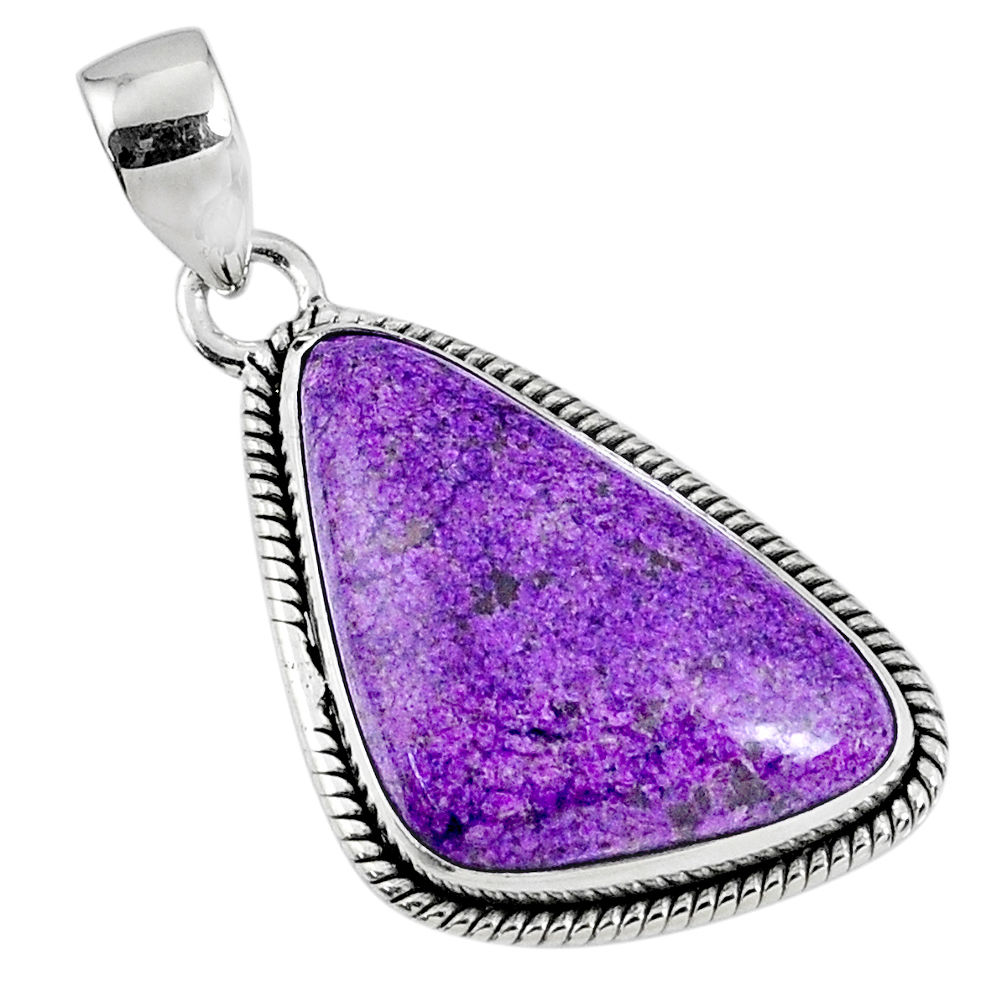 15.65cts natural purple stichtite 925 sterling silver pendant jewelry r60878