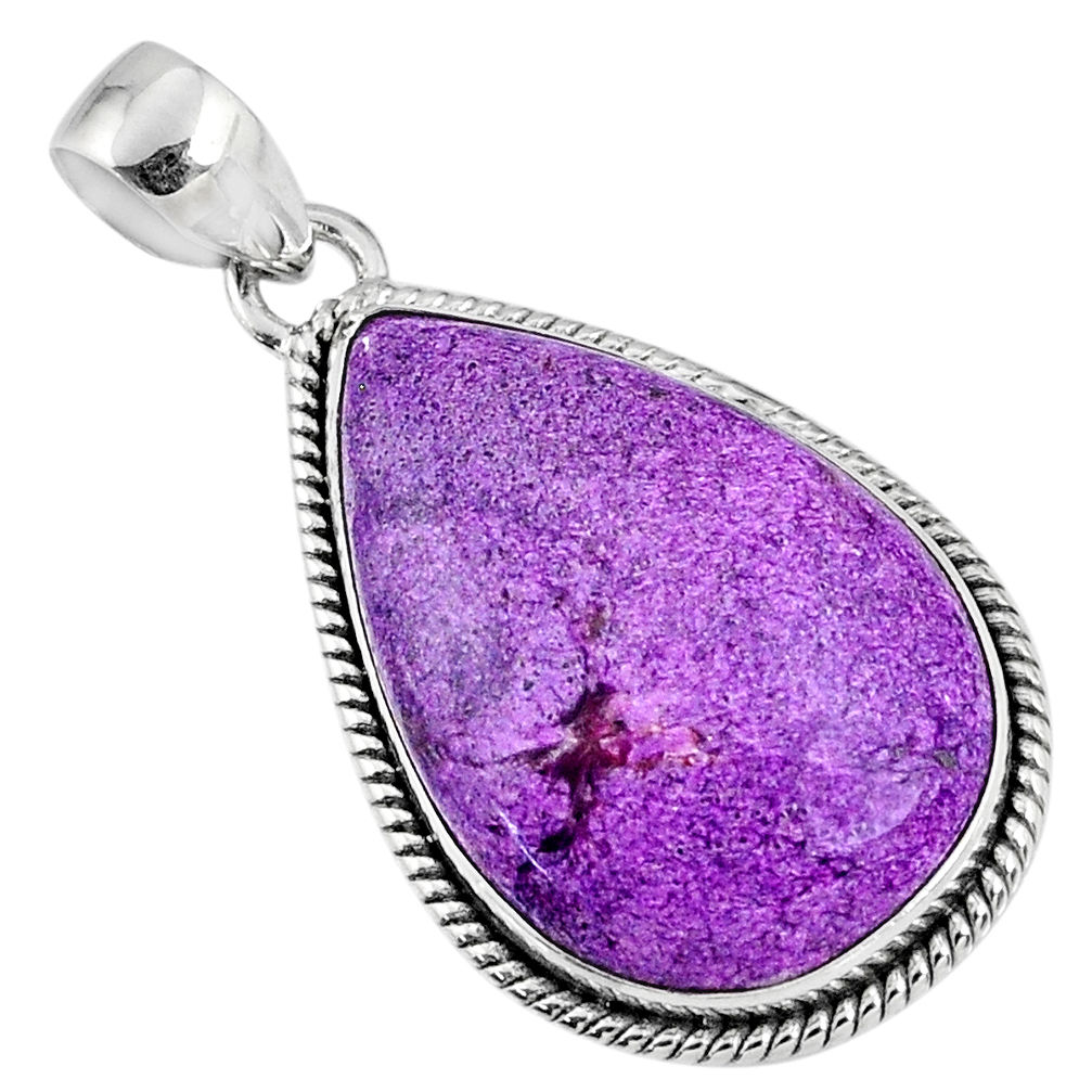 17.57cts natural purple stichtite 925 sterling silver pendant jewelry r60888