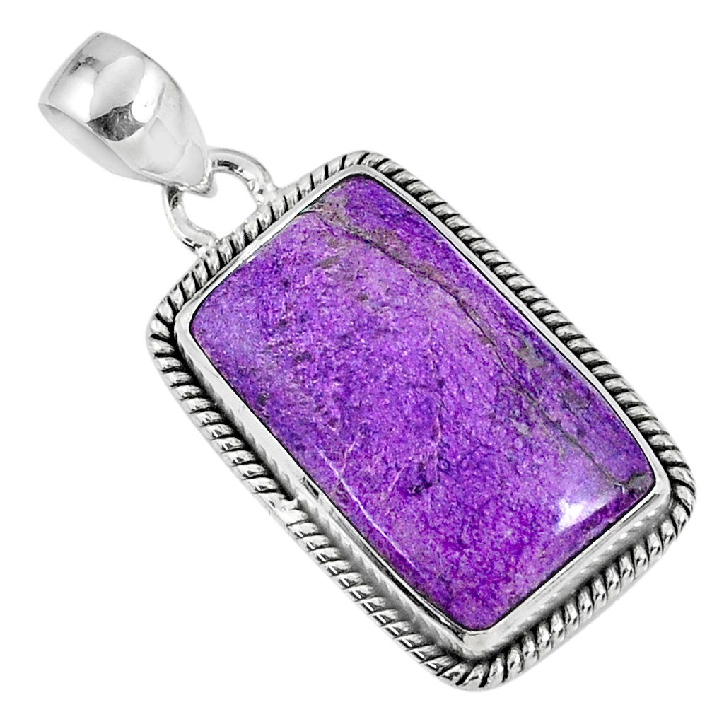 15.08cts natural purple stichtite 925 sterling silver pendant jewelry r60895