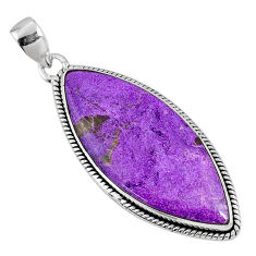 19.18cts natural purple stichtite 925 sterling silver pendant jewelry r60905