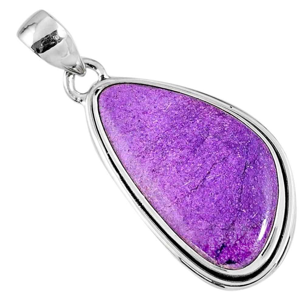 14.05cts natural purple stichtite 925 sterling silver pendant jewelry r60916