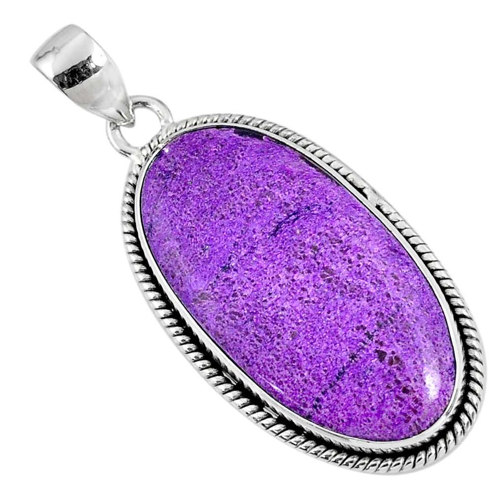 18.68cts natural purple stichtite 925 sterling silver pendant jewelry r60917