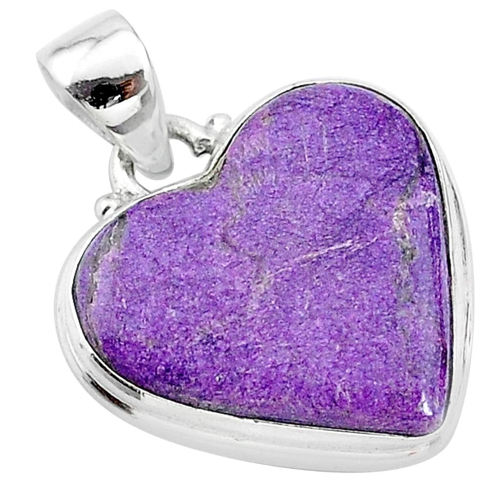 12.58cts natural purple stichtite 925 sterling silver pendant jewelry t13384