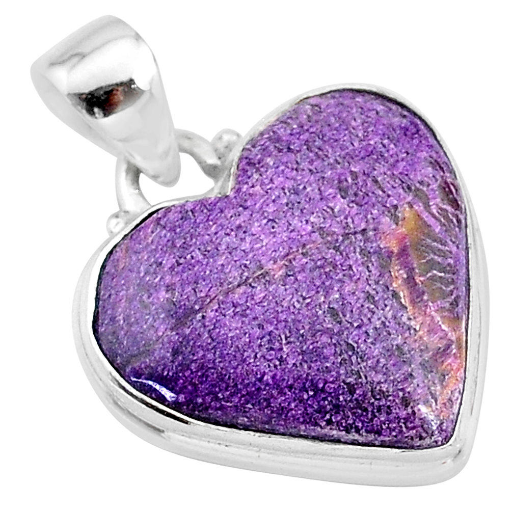 13.15cts natural purple stichtite 925 sterling silver pendant jewelry t13389
