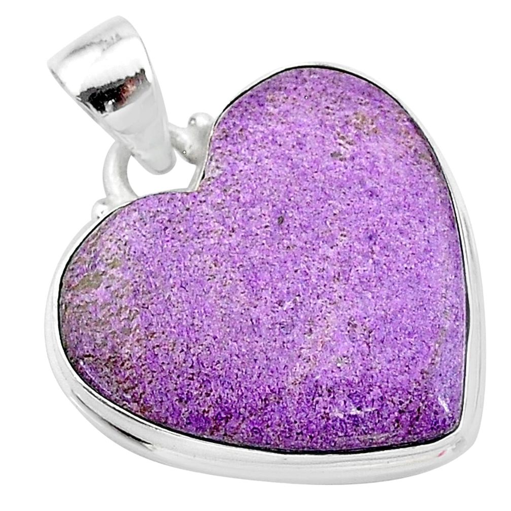 16.23cts natural purple stichtite 925 sterling silver pendant jewelry t13394