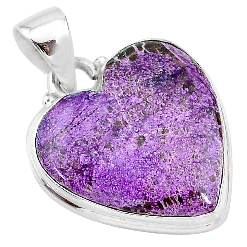 15.20cts natural purple stichtite 925 sterling silver pendant jewelry t13399