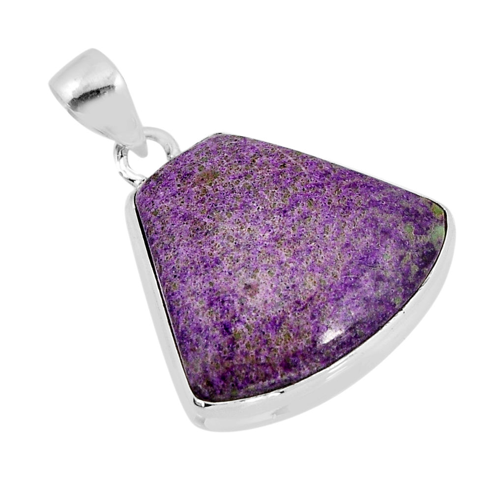 17.40cts natural purple stichtite 925 sterling silver pendant jewelry y71315