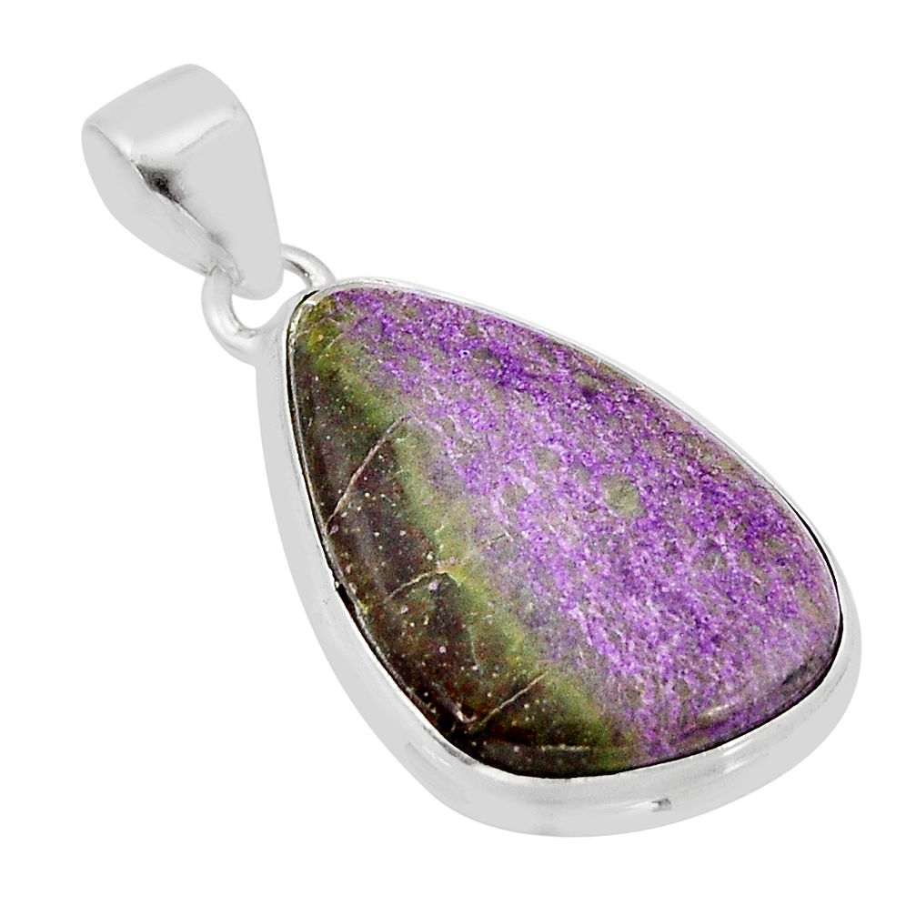 13.49cts natural purple stichtite 925 sterling silver pendant jewelry y71373