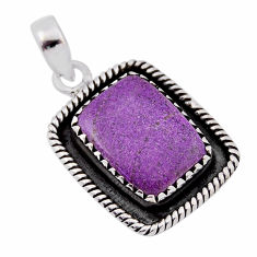 9.98cts natural purple stichtite octagan sterling silver pendant jewelry n35585