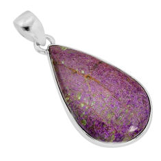 11.11cts natural purple stichtite pear sterling silver pendant jewelry y77415