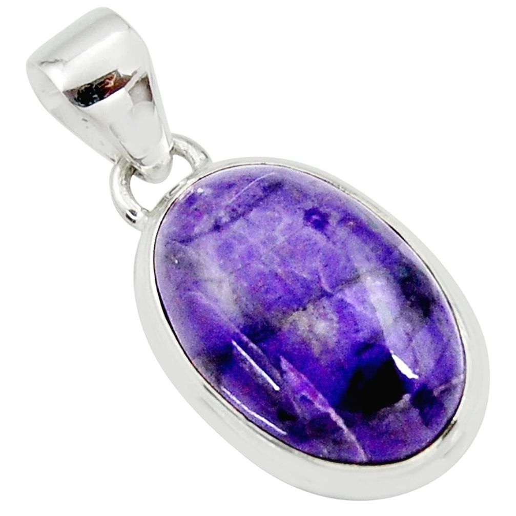 12.90cts natural purple sugilite 925 sterling silver pendant jewelry r36385