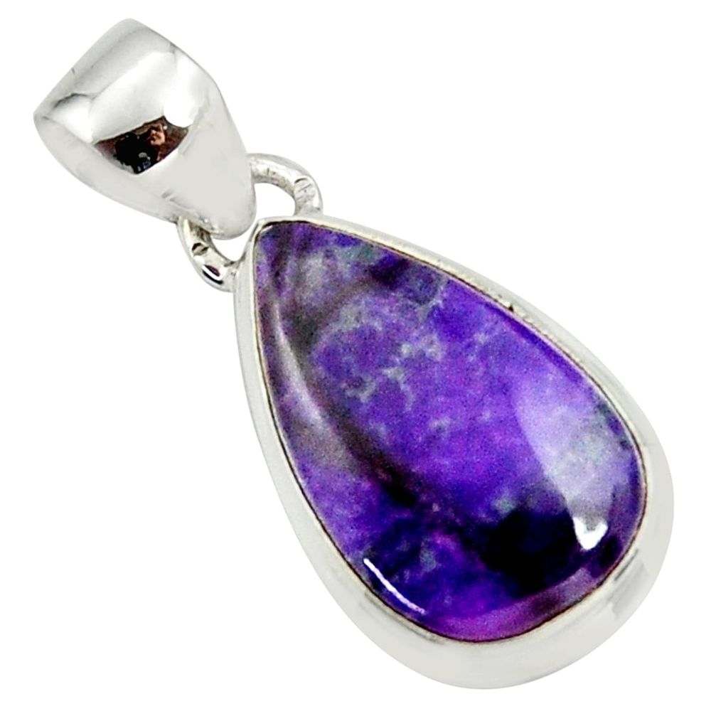 9.35cts natural purple sugilite 925 sterling silver pendant jewelry r36387