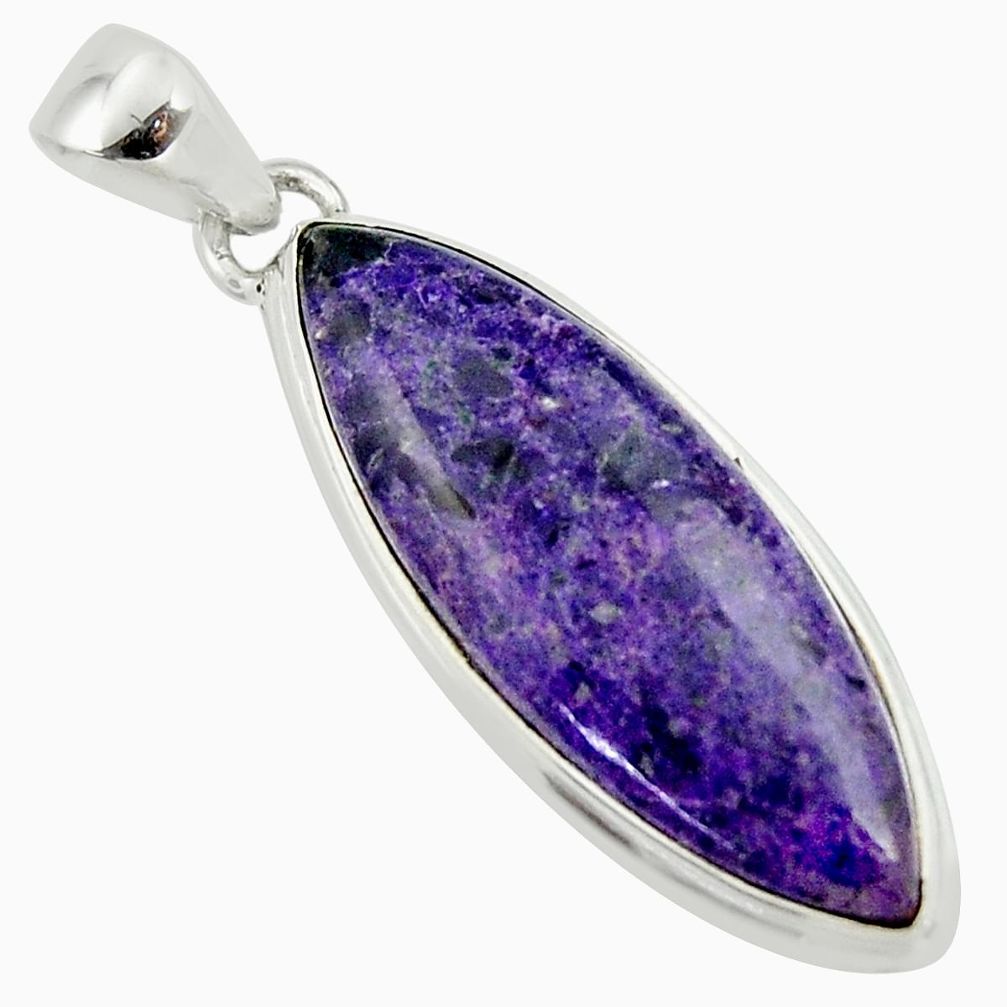 14.65cts natural purple sugilite 925 sterling silver pendant jewelry r36388