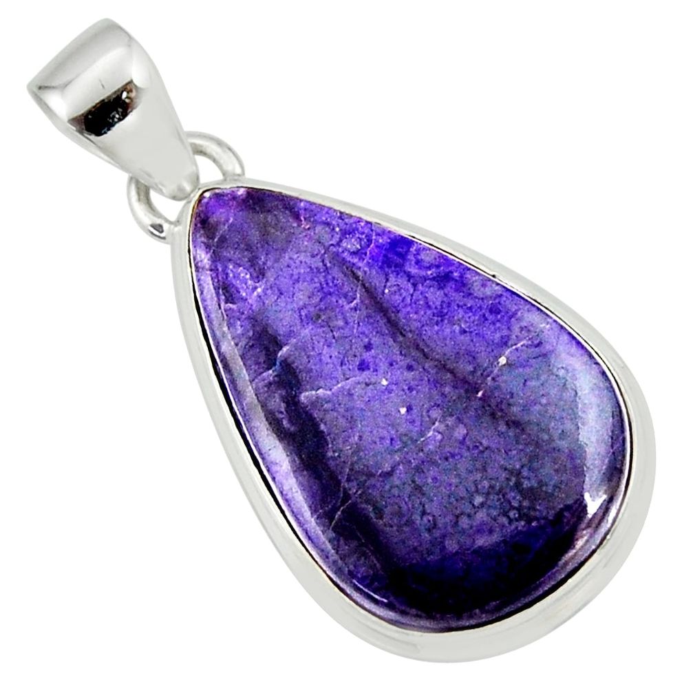 14.23cts natural purple sugilite 925 sterling silver pendant jewelry r36393