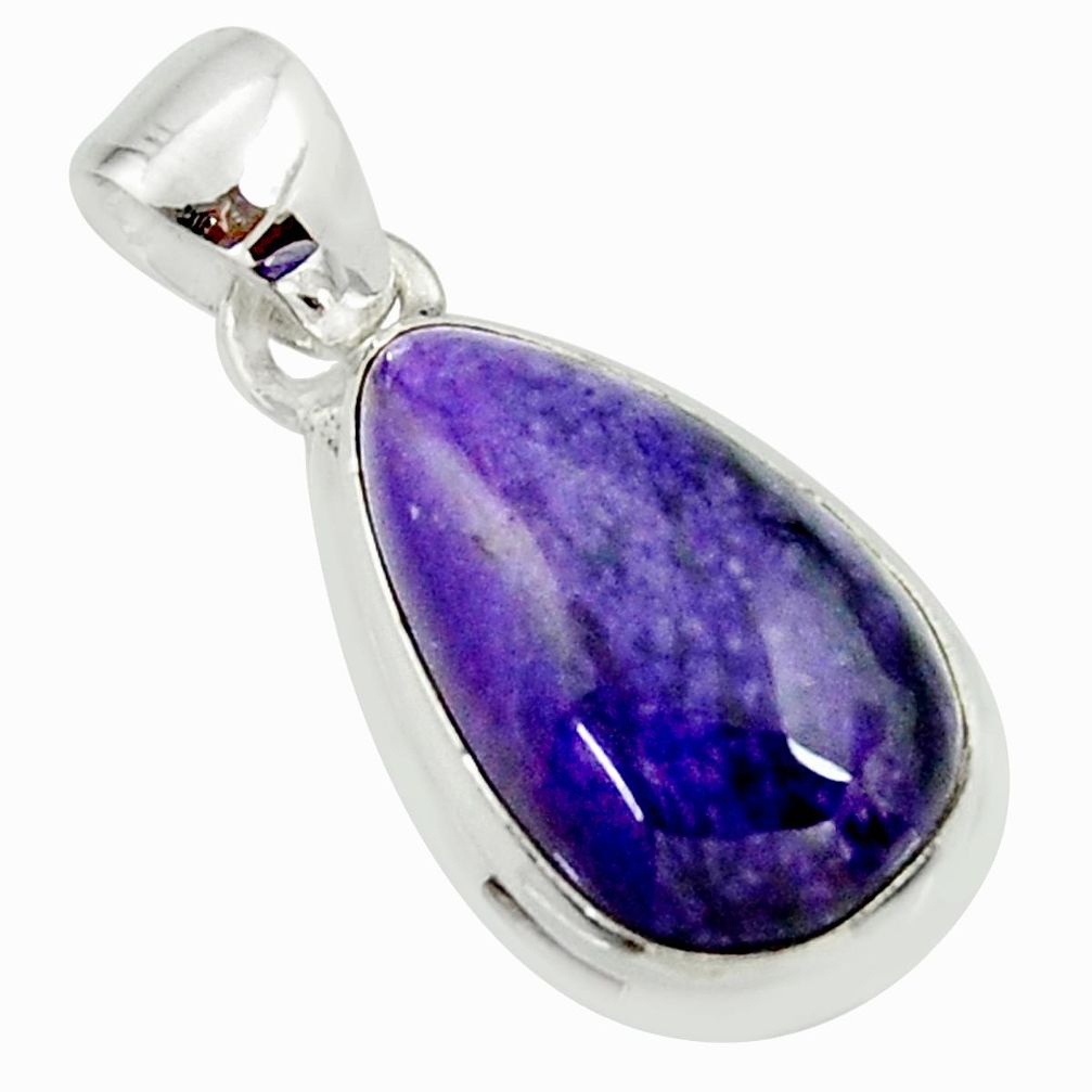 11.23cts natural purple sugilite 925 sterling silver pendant jewelry r36395