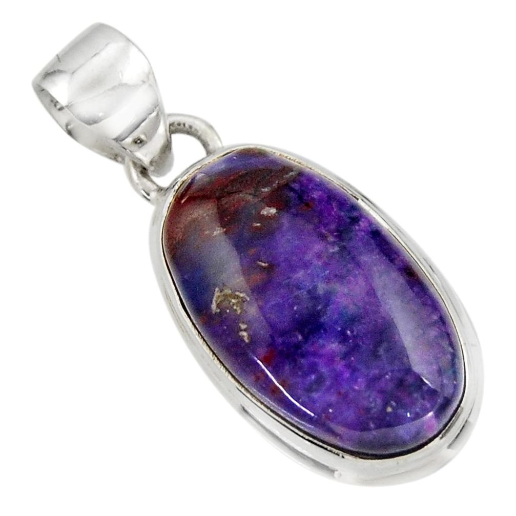 13.60cts natural purple sugilite 925 sterling silver pendant jewelry r44470
