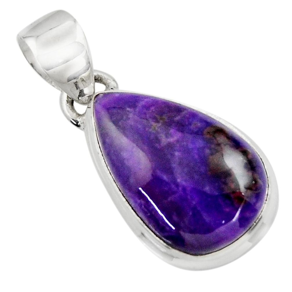 10.22cts natural purple sugilite 925 sterling silver pendant jewelry r44471