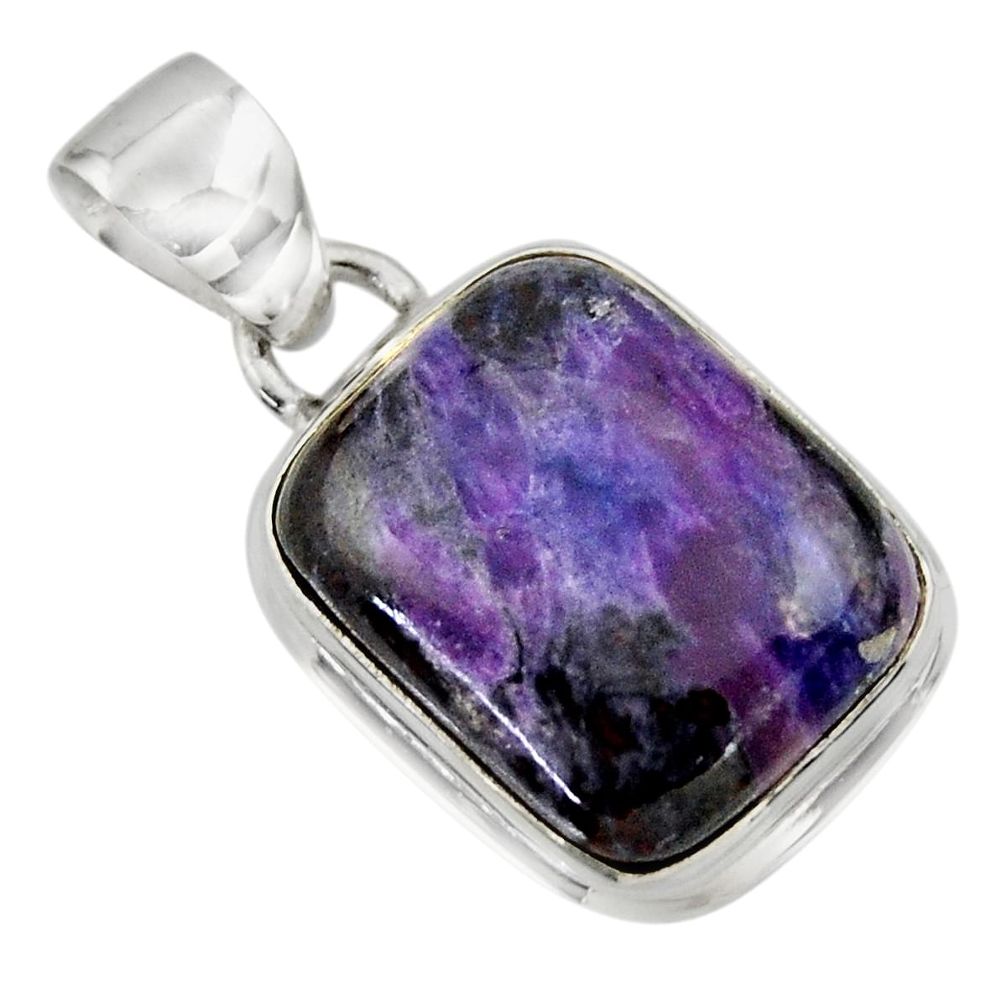 12.01cts natural purple sugilite 925 sterling silver pendant jewelry r44473