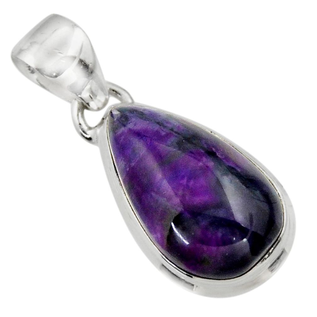 10.65cts natural purple sugilite 925 sterling silver pendant jewelry r44474