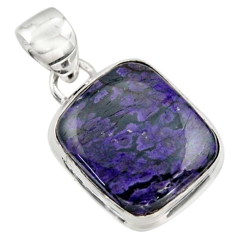 10.90cts natural purple sugilite 925 sterling silver pendant jewelry r44476