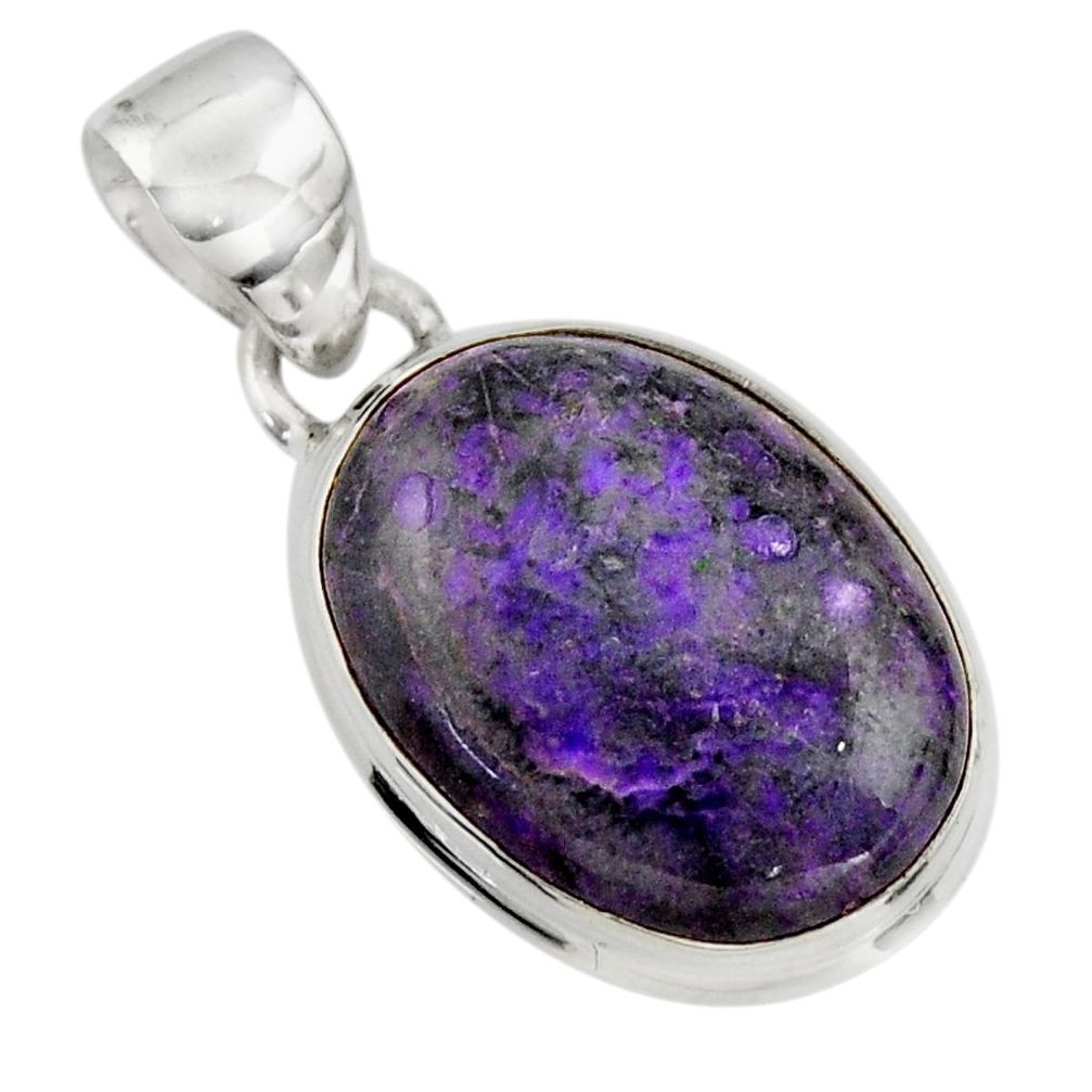 11.17cts natural purple sugilite 925 sterling silver pendant jewelry r44477