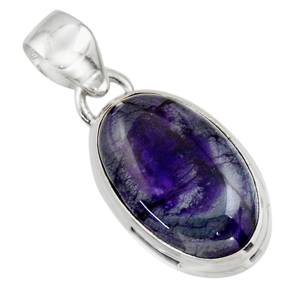 10.93cts natural purple sugilite 925 sterling silver pendant jewelry r44478