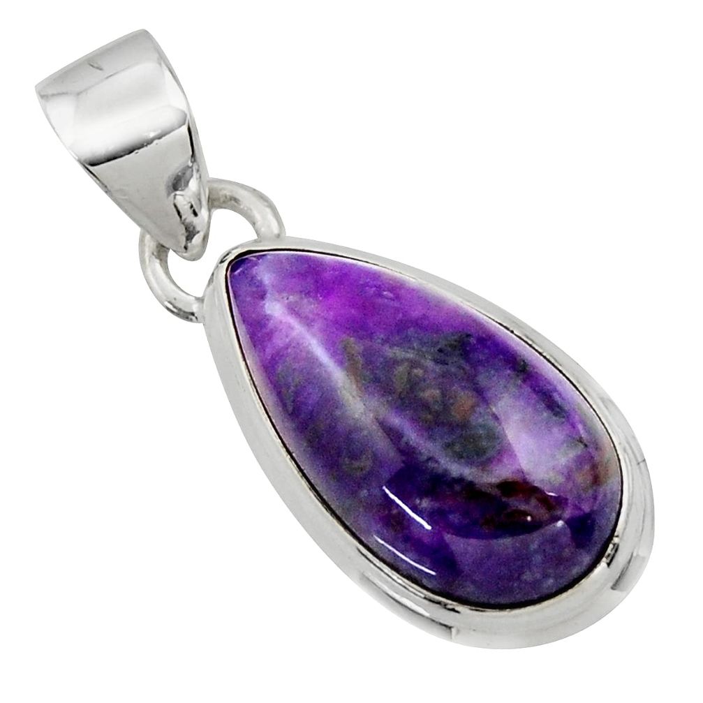 10.55cts natural purple sugilite 925 sterling silver pendant jewelry r44479