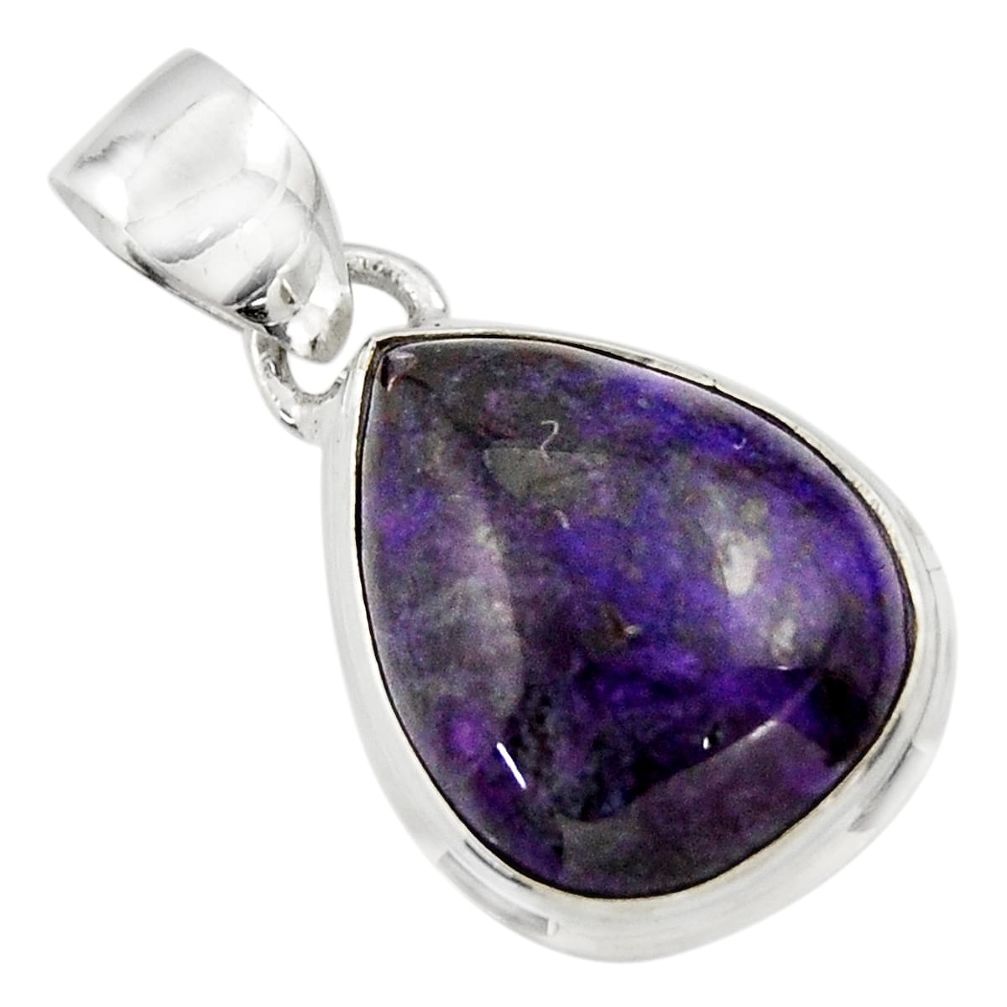 11.73cts natural purple sugilite 925 sterling silver pendant jewelry r44480