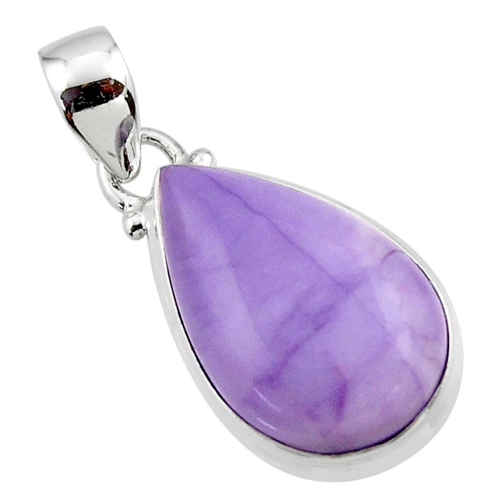 10.90cts natural purple tiffany stone 925 sterling silver pendant jewelry r46201
