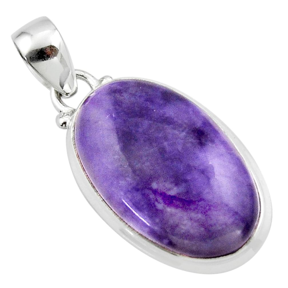 14.15cts natural purple tiffany stone 925 sterling silver pendant jewelry r46202