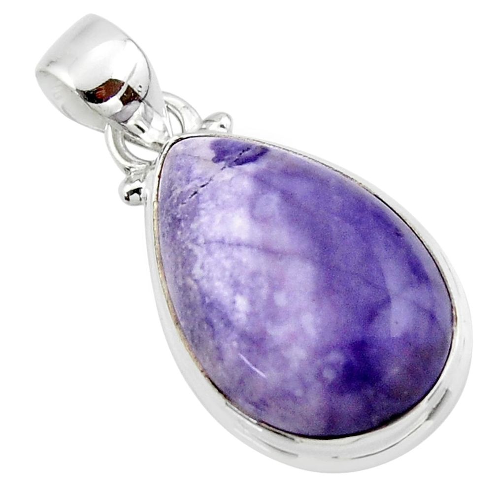 13.10cts natural purple tiffany stone 925 sterling silver pendant jewelry r46206
