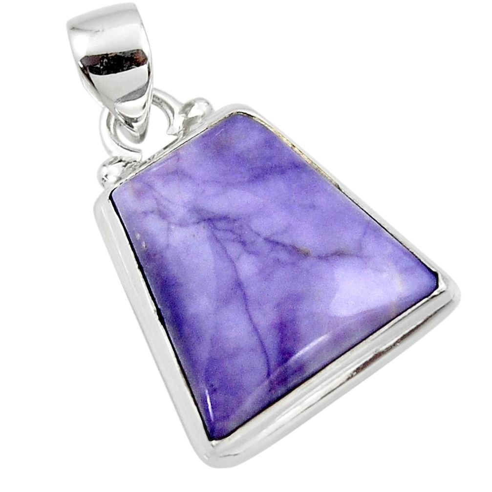 12.58cts natural purple tiffany stone 925 sterling silver pendant jewelry r46207