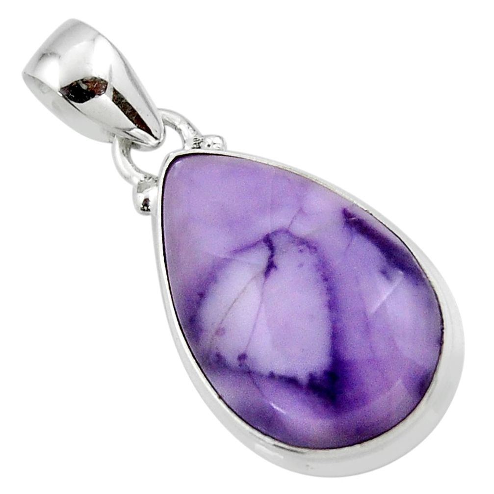 11.65cts natural purple tiffany stone 925 sterling silver pendant jewelry r46212