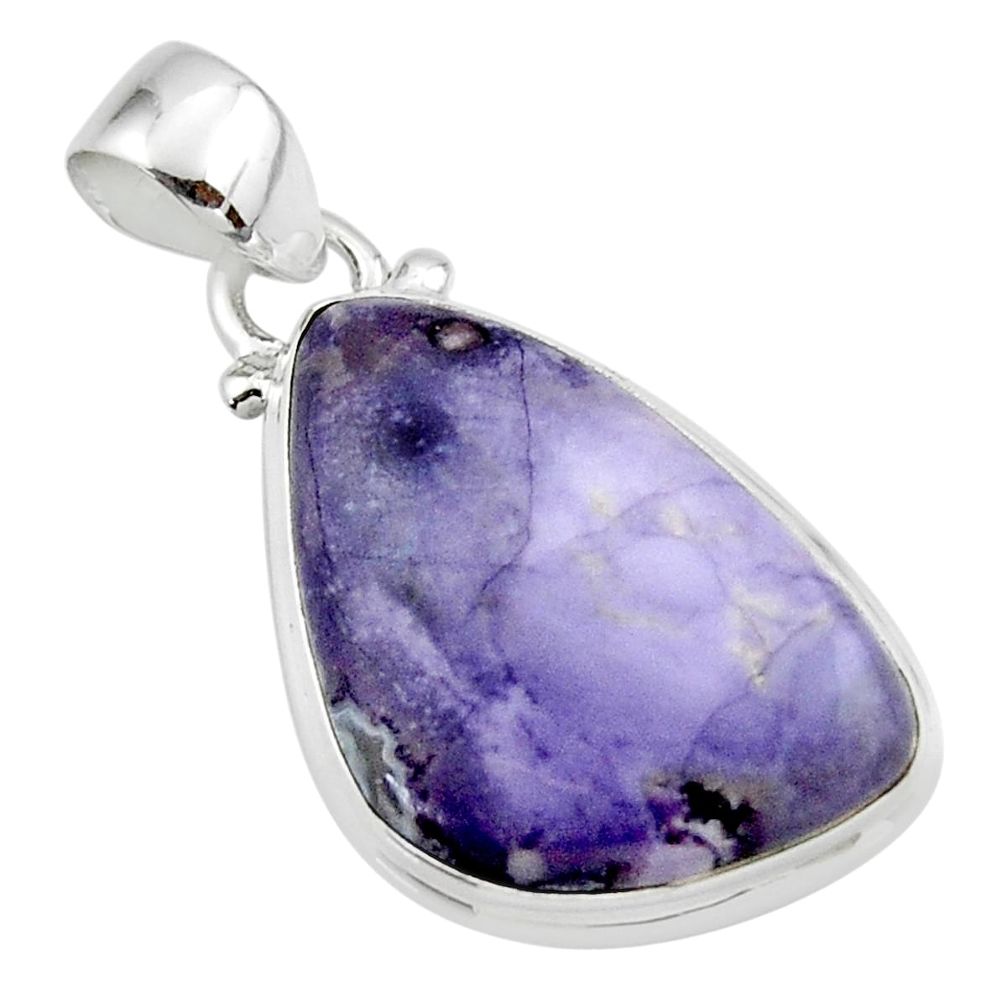 12.60cts natural purple tiffany stone 925 sterling silver pendant jewelry r46213