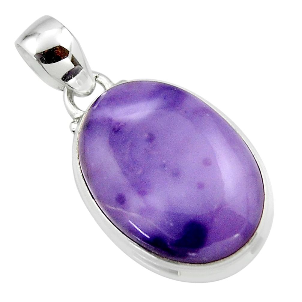 13.22cts natural purple tiffany stone 925 sterling silver pendant jewelry r46214