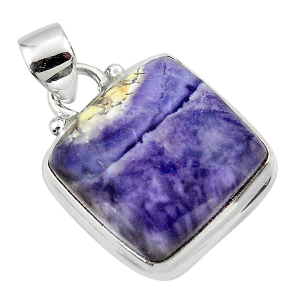 16.18cts natural purple tiffany stone 925 sterling silver pendant jewelry r46216