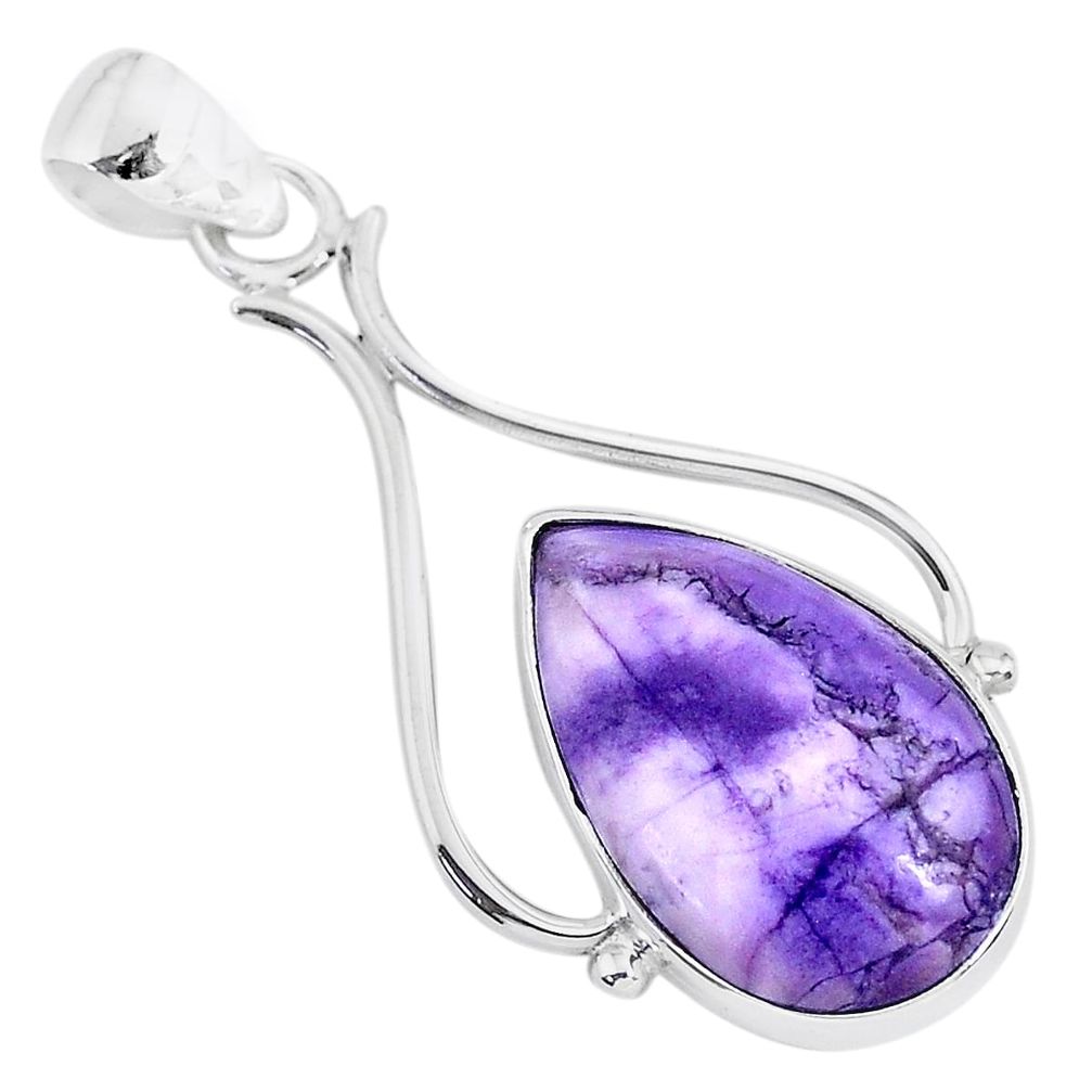 13.15cts natural purple tiffany stone 925 sterling silver pendant jewelry r94615
