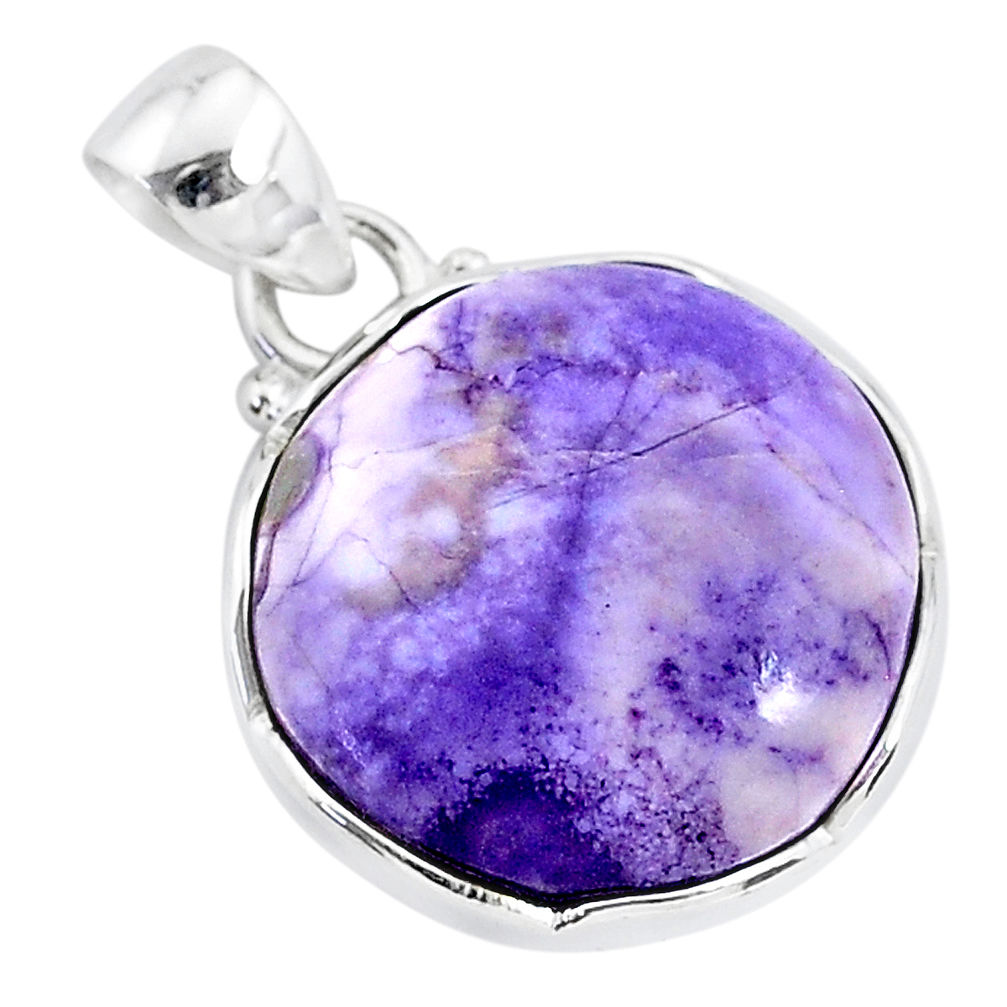 12.22cts natural purple tiffany stone 925 sterling silver pendant jewelry r94617